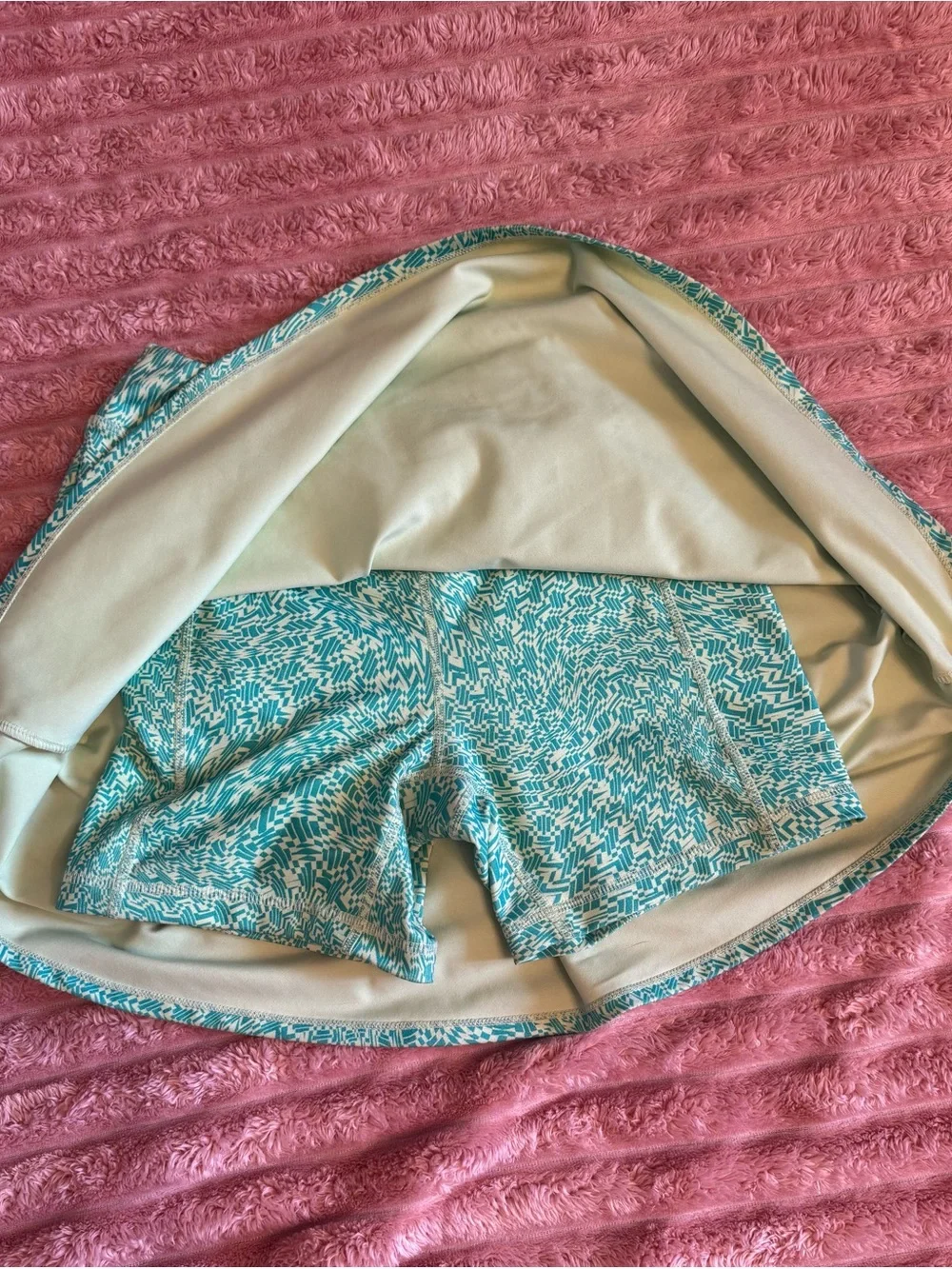 Funky aqua circle mini skirt